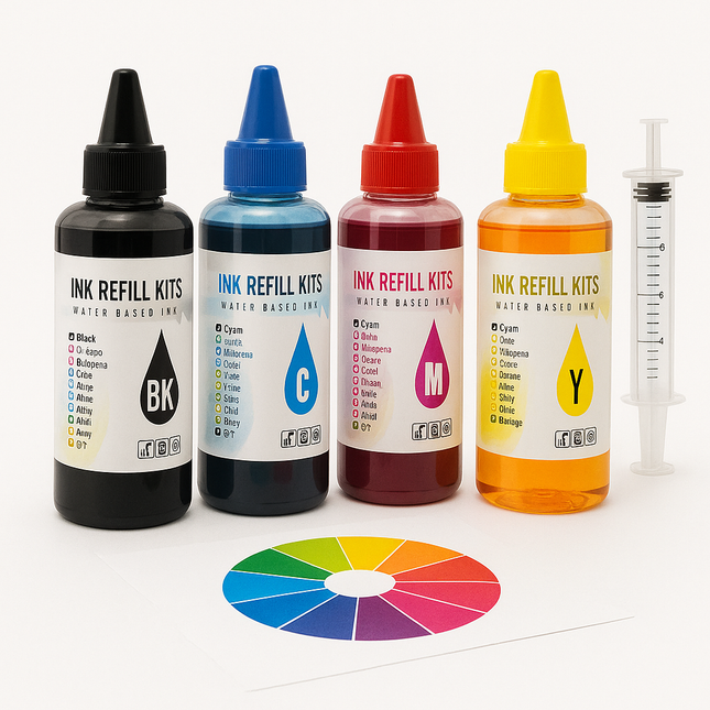 Encre Dye 100ml pour Cartouches HP 61, 60, 62, 63, 564, 711, 920, 901, 902, 932, 933, 934, 940, 950, 951, 952, 970, 971 etc. – Recharge CISS – Haute Qualité
