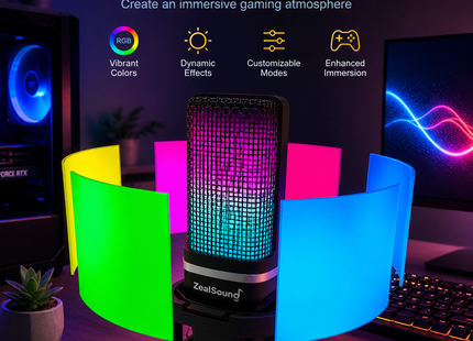 Microphone USB à Condensateur avec Bras Articulé – RGB Recording – Tripod Inclus – Pour Gaming, Podcasting, Streaming, YouTube – Compatible PC, Mac, PS4/PS5, Type-C – Certification CE/FCC/RoHS
