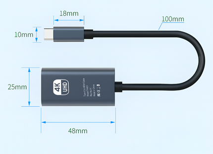 4K 60Hz  Type C to HDMI Adapter USB 3.1 HUB HDTV Converter Cable for iPhone 15 TV Converter for PC MacBook iPad Samsung Laptop