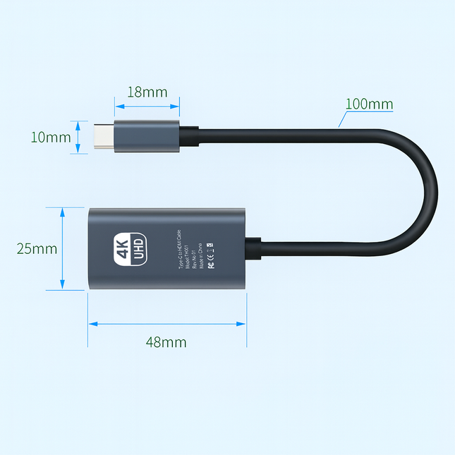 4K 60Hz  Type C to HDMI Adapter USB 3.1 HUB HDTV Converter Cable for iPhone 15 TV Converter for PC MacBook iPad Samsung Laptop