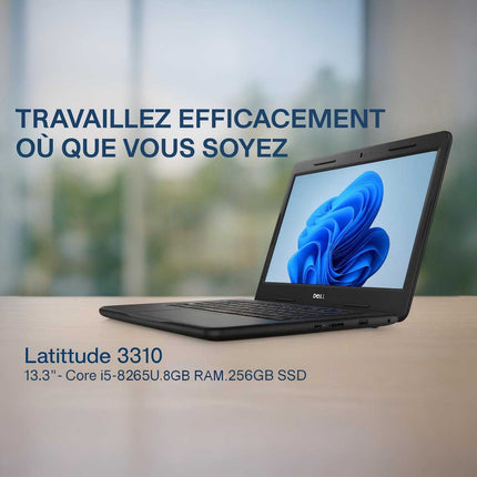 Dell Latitude 3310 Ordinateur Portable 13.3" - Core i5-8265U, 8GB RAM, 256GB SSD, Windows 11 Home