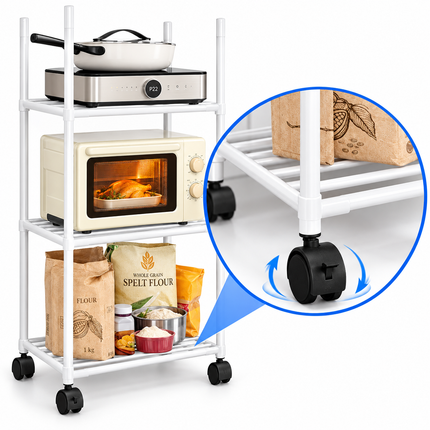 Étagère de rangement sur pied 6 niveaux en métal – Support multifonction pour micro-ondes, cuisine et petits espaces