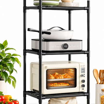 Étagère de rangement sur pied 6 niveaux en métal – Support multifonction pour micro-ondes, cuisine et petits espaces