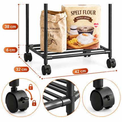 Étagère de rangement sur pied 6 niveaux en métal – Support multifonction pour micro-ondes, cuisine et petits espaces