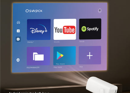Mini Projecteur Portable Android 11 [2026] | WiFi 6 & Bluetooth 5.4 | Compatible 4K, Home Cinema, Extérieur | 720P Native, 150 ANSI, Léger (0.75kg)