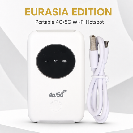 Routeur Portable 4G/5G 300 Mbps – Alimenté par USB – Point d'Accès Mobile de Poche – WiFi de Poche – Emplacement Carte SIM – Version Asie ou Europe – Blanc – 10 x 6 cm