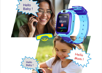 Montre Connectée Enfant GPS 2G XMSJ Q12 Max Pro Kids Smart - Appels, SOS, Étanche, Tracker - Pour Filles et Garçons