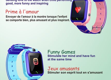 Montre Connectée Enfant GPS 2G XMSJ Q12 Max Pro Kids Smart - Appels, SOS, Étanche, Tracker - Pour Filles et Garçons