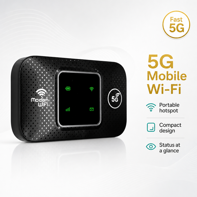 Mobile WiFi 6 4G/5G Hotspot Router – Supports 10 Devices – SIM Card Slot – Portable Wireless Router for Home and Travel – Qualcomm Chip – 2100-3000 mAh Battery