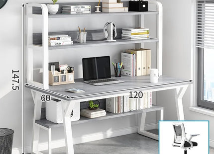 Bureau d’Ordinateur Multifonctionnel pour Chambre à Coucher – Simple et Élégant – Avec Bibliothèque Intégrée et Bureau d’Écriture – Style Modern Minimalism – Bois Durable – Poids 25 kg – Idéal pour Étude, Maison, Bureau