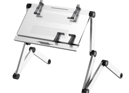 Bureau pour Ordinateur Portable Couché – Support Pliable et Réglable pour Tablette – Table de Lit Mobile – Étagère pour Clavier Intégrée – Aluminium Léger – Indépendant – Pour Lit, Canapé, Bureau