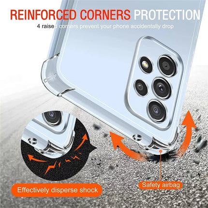 BYGJMY Shockproof Transparent Silicone Case with Pocket for Samsung A15 A25 A35 A55 A54 A34 A14 A04 A53 A73