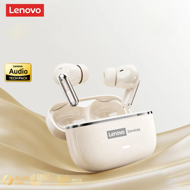 Lenovo Pro LE2 TWS – Écouteurs Bluetooth 6.0 Cuir, Réduction de Bruit ENC, 36h Autonomie, 38ms Latence pour Jeu