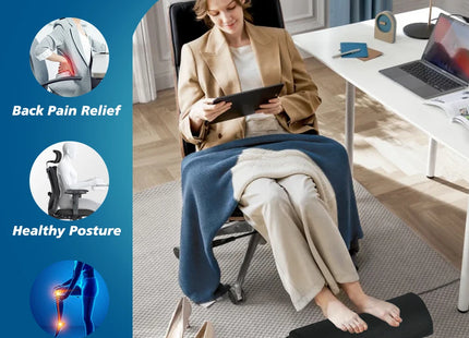 Coussinets de Soutien des Pieds pour Bureau – Repose-Pieds Ergonomique – Soulage les Douleurs du Dos et des Hanches – Pour Travail, Gaming, Ordinateur – Accessoire de Bureau à Domicile – Polyester Durable – Sans Électricité