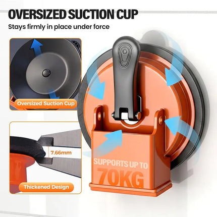 Hardwood Floor Clamp Tool – High Adhesion Suction Cup >60kg with Rubber Pad and Adjustable Height – Repair and Join Floorboards – Diameter 118mm – Interior Decoration Accessory