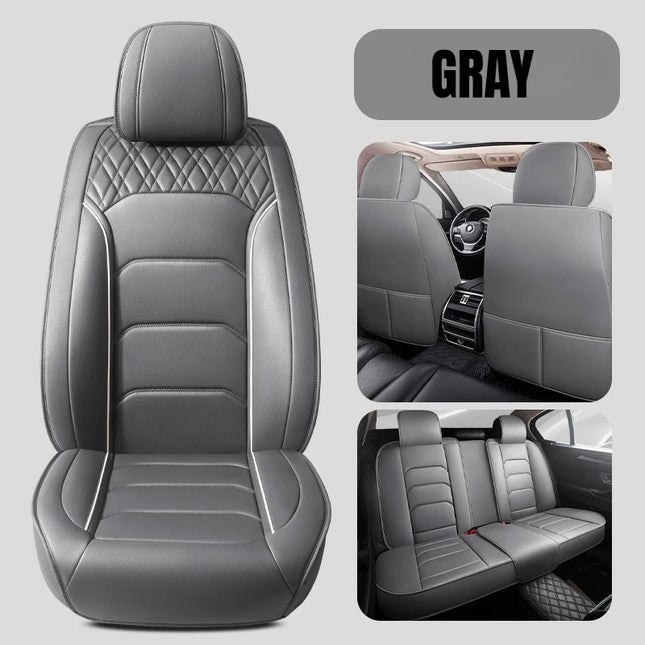 Housses de Siège de Voiture Universelles 5 Places – Style Professionnel Simple – Confortables et Durables pour Toutes les Saisons – Adaptées à la Plupart des Véhicules – Cuir Artificiel – Mousse PE Rembourrée