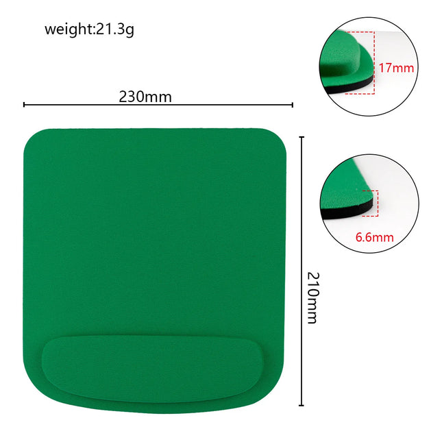 Tapis de Souris Ergonomique Eva – Repose-Poignet Intégré – Confortable – Antidérapant – Pour Gaming, Bureautique, Ordinateur Portable – Accessoire de Bureau – Couleur Unie – Caoutchouc Durable