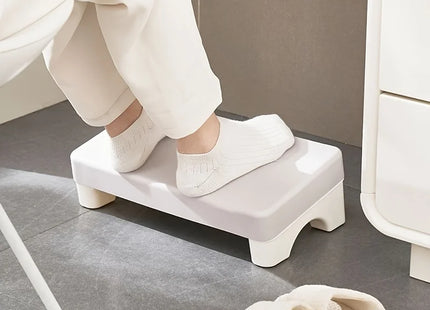 Repose-Pieds Ergonomique en PP pour Bureau – Confortable et Peu Encombrant – Convient Sous le Bureau, au Travail, sur le Canapé et à l'Étude – Rembourré – Rotatif – Coloris Blanc, Gris, Bleu – Plastique Durable