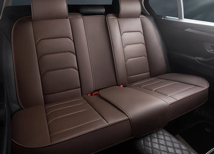 Housses de Siège de Voiture Universelles 5 Places – Style Professionnel Simple – Confortables et Durables pour Toutes les Saisons – Adaptées à la Plupart des Véhicules – Cuir Artificiel – Mousse PE Rembourrée
