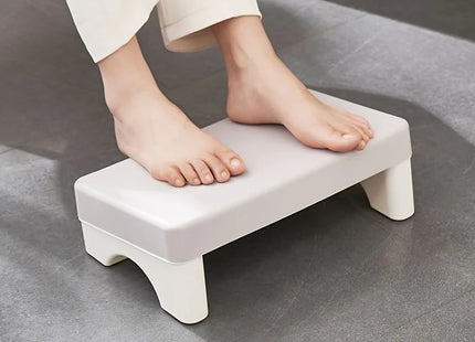 Repose-Pieds Ergonomique en PP pour Bureau – Confortable et Peu Encombrant – Convient Sous le Bureau, au Travail, sur le Canapé et à l'Étude – Rembourré – Rotatif – Coloris Blanc, Gris, Bleu – Plastique Durable