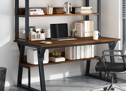 Bureau d’Ordinateur Multifonctionnel pour Chambre à Coucher – Simple et Élégant – Avec Bibliothèque Intégrée et Bureau d’Écriture – Style Modern Minimalism – Bois Durable – Poids 25 kg – Idéal pour Étude, Maison, Bureau