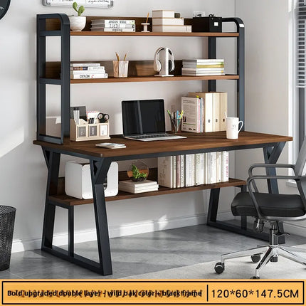 Bureau d’Ordinateur Multifonctionnel pour Chambre à Coucher – Simple et Élégant – Avec Bibliothèque Intégrée et Bureau d’Écriture – Style Modern Minimalism – Bois Durable – Poids 25 kg – Idéal pour Étude, Maison, Bureau