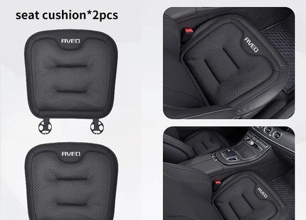 Coussin de Siège de Voiture pour Chevrolet Aveo T250 T300 (2011-2024) – Housse de Protection Dossier et Siège Arrière – Matériau Soie Glacée – Toutes Saisons – Rembourrage en Duvet – Épaisseur Standard