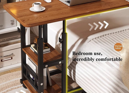 Petit Bureau Multifonctionnel pour Chambre à Coucher / Dortoir / Bureau à Domicile – Table d’Étude Peu Encombrante pour Étudiants – Avec Roulettes – Design Moderne – Métal Durable – Assemblage Facile