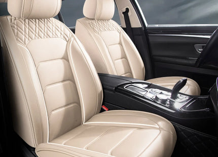 Housses de Siège de Voiture Universelles 5 Places – Style Professionnel Simple – Confortables et Durables pour Toutes les Saisons – Adaptées à la Plupart des Véhicules – Cuir Artificiel – Mousse PE Rembourrée