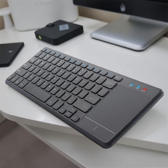 Clavier Sans Fil avec Pavé Tactile Intégré 2.4G – 78 Touches Compactes, Léger et Durable pour Laptop, Ordinateur, Smart TV et Tablette