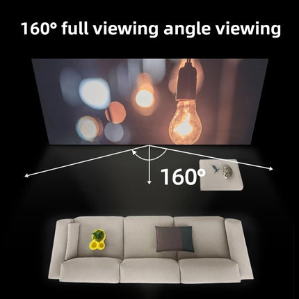 16:9 Anti-Glare Projection Screen - Portable Reflective Screen 60 to 133 Inches - High Definition 4K White Grid - 2.5x Gain 