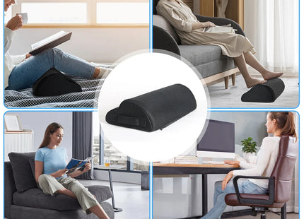 Coussinets de Soutien des Pieds pour Bureau – Repose-Pieds Ergonomique – Soulage les Douleurs du Dos et des Hanches – Pour Travail, Gaming, Ordinateur – Accessoire de Bureau à Domicile – Polyester Durable – Sans Électricité