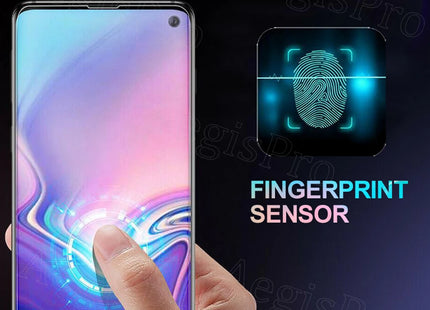 Lot de 2 Protecteurs d'Écran en Verre Trempé 9H – UV Full Glue 3D HD Clear – Compatible Samsung Galaxy S10 à S26 Plus Ultra et Note8 à Note20 Plus Ultra – Bord 5D Curved – Anti-Empreintes – Support Capteur d'Empreintes