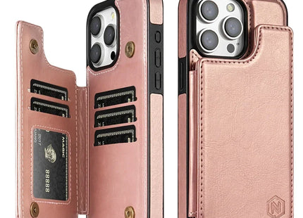 Anti-RFID and Anti-Theft Magnetic PU Leather Wallet Case | For iPhone 16 Pro Max 15 Plus 14 13 12 11 SE3 SE2 XR XS 8 7 | Protective Pocket Case with Card Holder and Stand