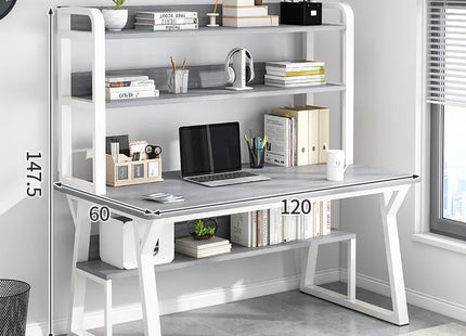 Bureau d’Ordinateur Multifonctionnel pour Chambre à Coucher – Simple et Élégant – Avec Bibliothèque Intégrée et Bureau d’Écriture – Style Modern Minimalism – Bois Durable – Poids 25 kg – Idéal pour Étude, Maison, Bureau