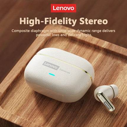 Lenovo Pro LE2 TWS – Bluetooth 6.0 Leather Earbuds, ENC Noise Reduction, 36h Battery Life, 38ms Latency for Gaming 