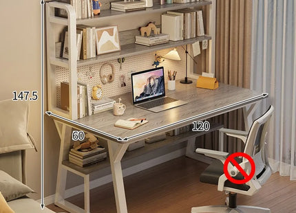 Bureau d’Ordinateur Multifonctionnel pour Chambre à Coucher – Simple et Élégant – Avec Bibliothèque Intégrée et Bureau d’Écriture – Style Modern Minimalism – Bois Durable – Poids 25 kg – Idéal pour Étude, Maison, Bureau