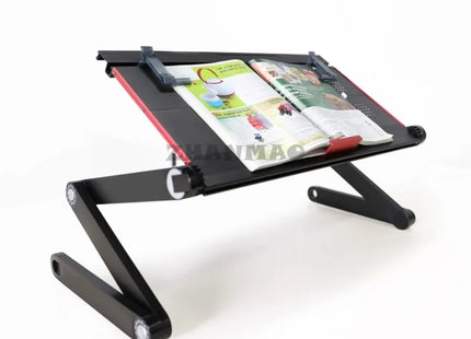 Bureau pour Ordinateur Portable Couché – Support Pliable et Réglable pour Tablette – Table de Lit Mobile – Étagère pour Clavier Intégrée – Aluminium Léger – Indépendant – Pour Lit, Canapé, Bureau