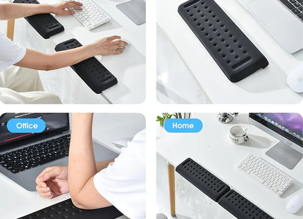 Repose-Poignet Ergonomique en Forme de L – Support pour Poignet et Avant-Bras – Base en Mousse Antidérapante – Confort Optimal pour le Travail sur Ordinateur – Cuir de Haute Qualité – 1 Pièce
