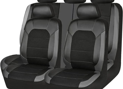 Housse de Siège de Voiture Universelle en Cuir PU – Ensemble Complet 9 Pièces – Luxe – 5 Sièges – Haute Qualité – Protection Complète 5 Places pour Voitures, SUV, Camions, Fourgonnettes