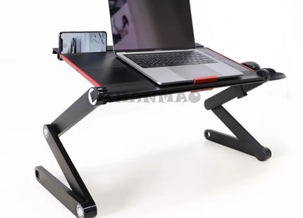 Bureau pour Ordinateur Portable Couché – Support Pliable et Réglable pour Tablette – Table de Lit Mobile – Étagère pour Clavier Intégrée – Aluminium Léger – Indépendant – Pour Lit, Canapé, Bureau
