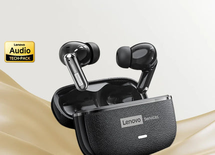 Lenovo Pro LE2 TWS – Écouteurs Bluetooth 6.0 Cuir, Réduction de Bruit ENC, 36h Autonomie, 38ms Latence pour Jeu