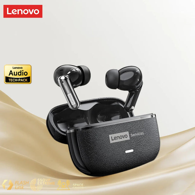 Lenovo Pro LE2 TWS – Écouteurs Bluetooth 6.0 Cuir, Réduction de Bruit ENC, 36h Autonomie, 38ms Latence pour Jeu