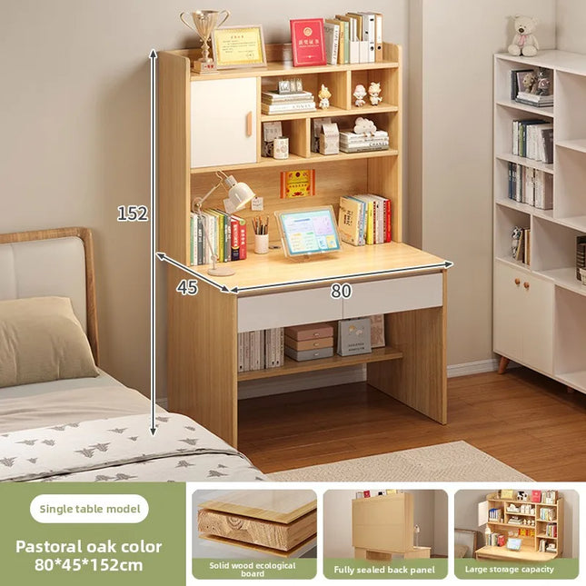 Bureau d'ordinateur moderne et simple pour la maison, avec étagère intégrée, idéal pour la chambre d'étudiant, pour l'apprentissage, l'écriture et le dessin