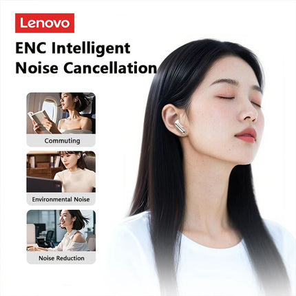 Lenovo Pro LE2 TWS – Bluetooth 6.0 Leather Earbuds, ENC Noise Reduction, 36h Battery Life, 38ms Latency for Gaming 