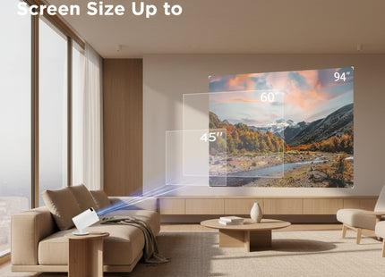MOMAN Mini Projecteur Portable 4K, Projecteur HD WiFi 200" - Compatible Smartphone/iPhone/PC/PS5/USB, Autofocus, Correction Keystone Automatique, Double Haut-Parleurs, Idée Cadeau