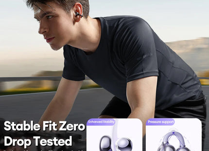 Casque Bluetooth Lenovo Pro LE3  : Réduction de Bruit Active, 25h d'Autonomie, Écouteurs Sport Clip Ear (IPX4, Bluetooth 6.0) - Gris/Violet/Beige/Rose