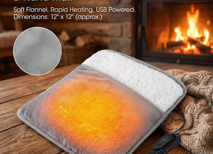 Electric Foot Warmer for Winter - Washable Plush USB Heating Pad for Cold Feet, Improves Sleep, Office, Sofa