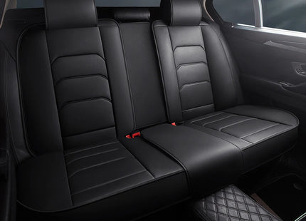 Housses de Siège de Voiture Universelles 5 Places – Style Professionnel Simple – Confortables et Durables pour Toutes les Saisons – Adaptées à la Plupart des Véhicules – Cuir Artificiel – Mousse PE Rembourrée
