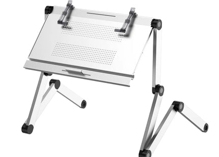 Bureau pour Ordinateur Portable Couché – Support Pliable et Réglable pour Tablette – Table de Lit Mobile – Étagère pour Clavier Intégrée – Aluminium Léger – Indépendant – Pour Lit, Canapé, Bureau
